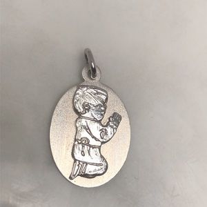 Vintage praying boy pendant bracelet charm